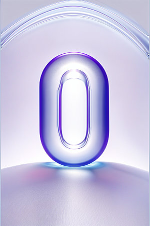 透明数字0时尚玻璃艺术字