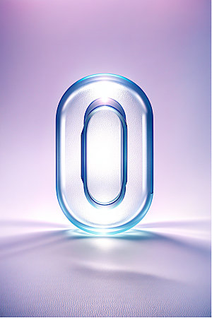 透明数字0时尚玻璃艺术字