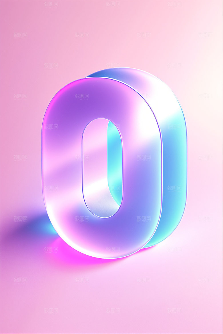 透明数字0通透玻璃艺术字