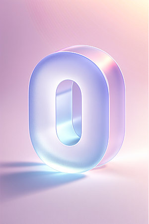透明数字0科技3D艺术字