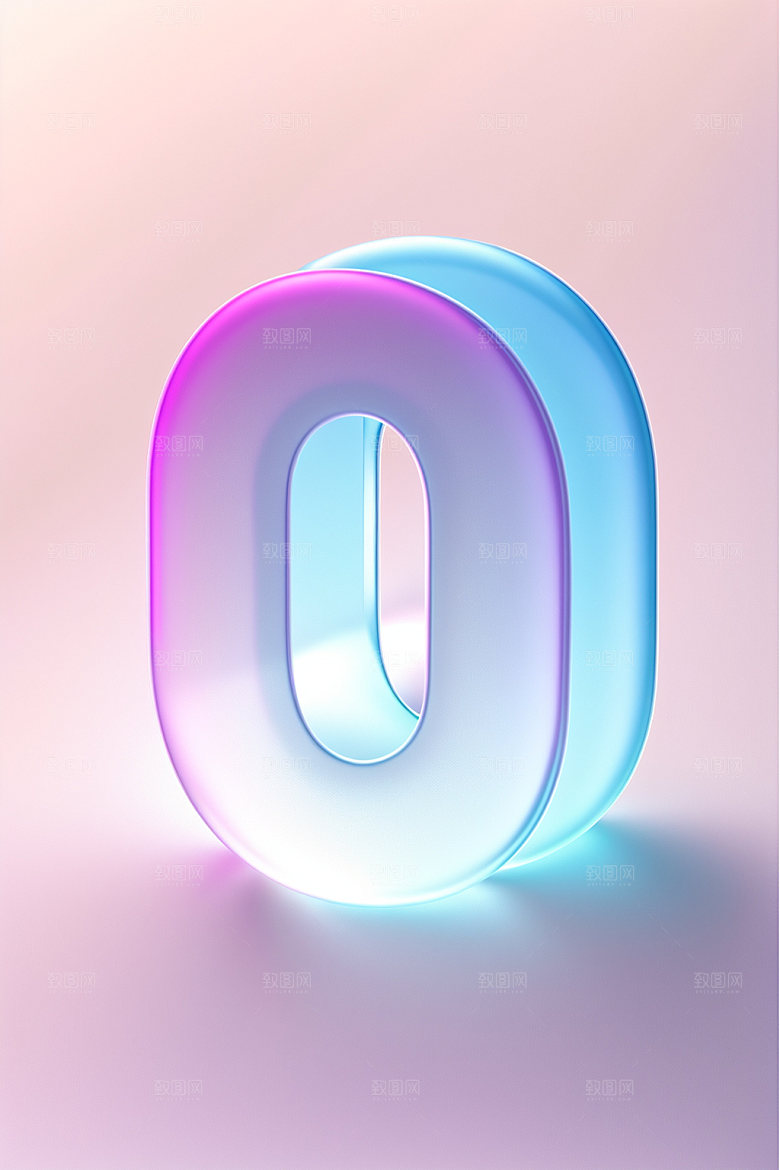 透明数字03D时尚艺术字