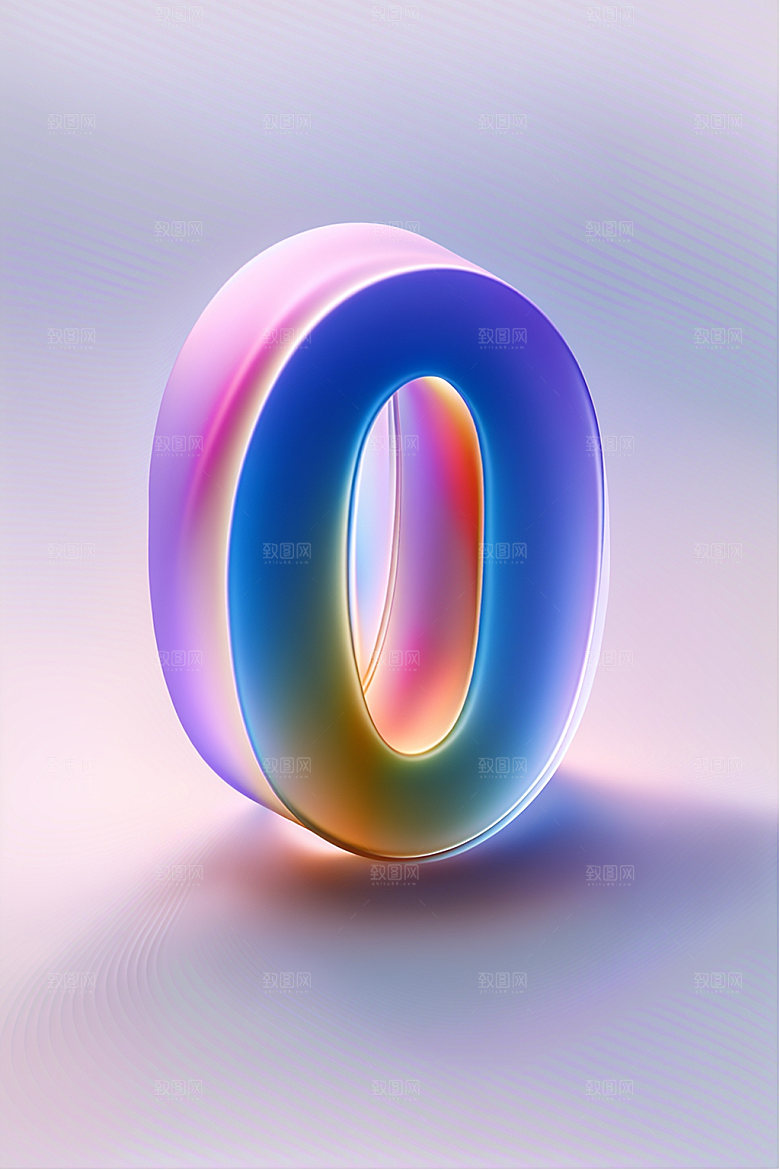 玻璃数字03D光泽元素