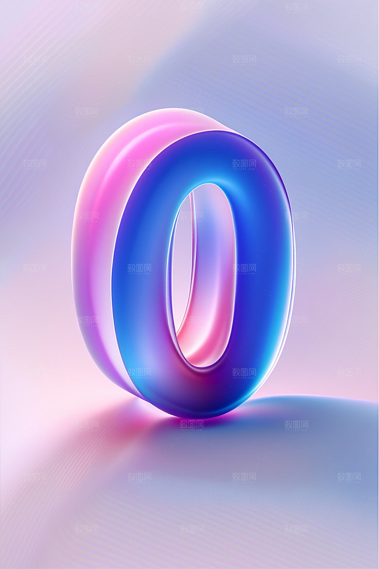玻璃数字03D质感元素