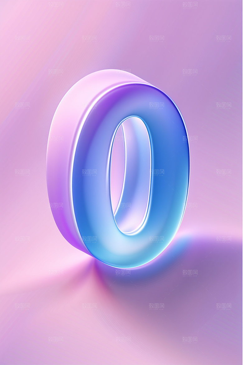 玻璃数字03D光泽元素