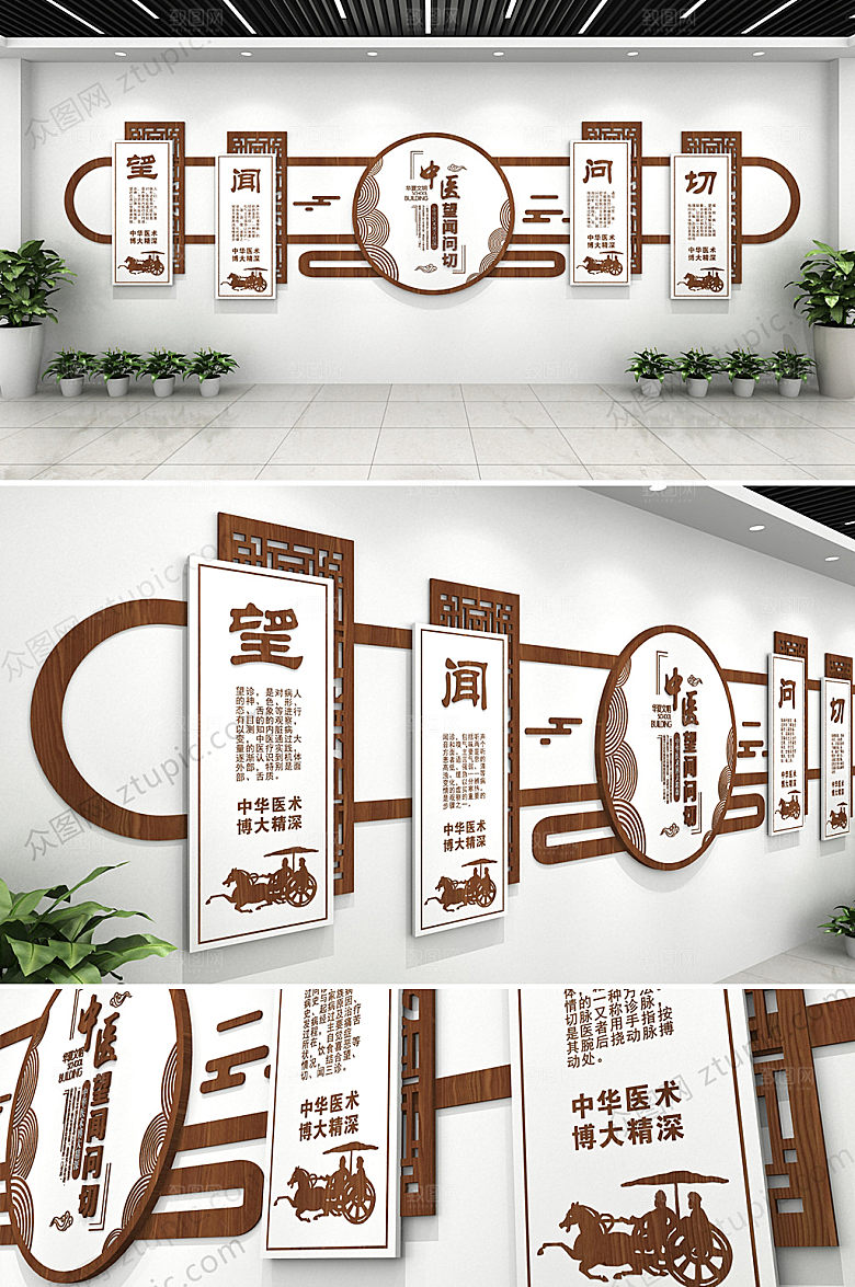 可商用中医望闻问切文化墙效果图