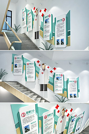 室内公共卫生服务宣传文化墙模板