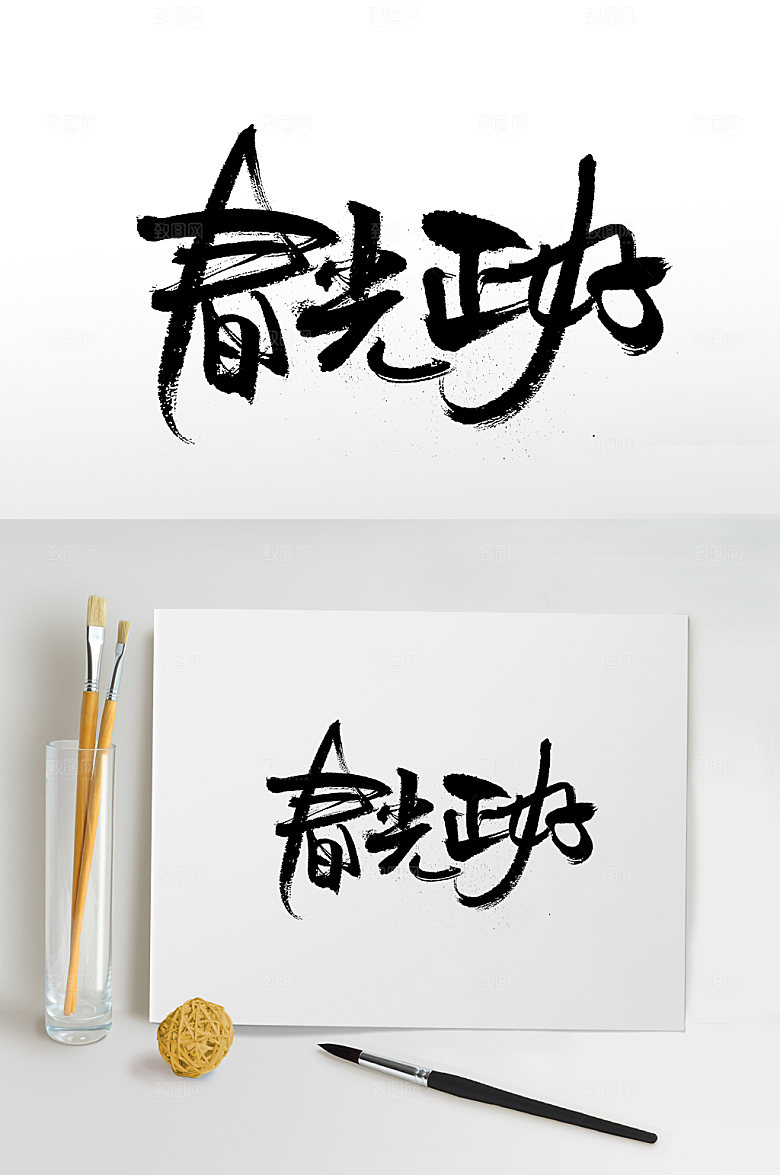 飞洒春光正好书法字体