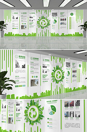 立体绿色环保文化墙设计