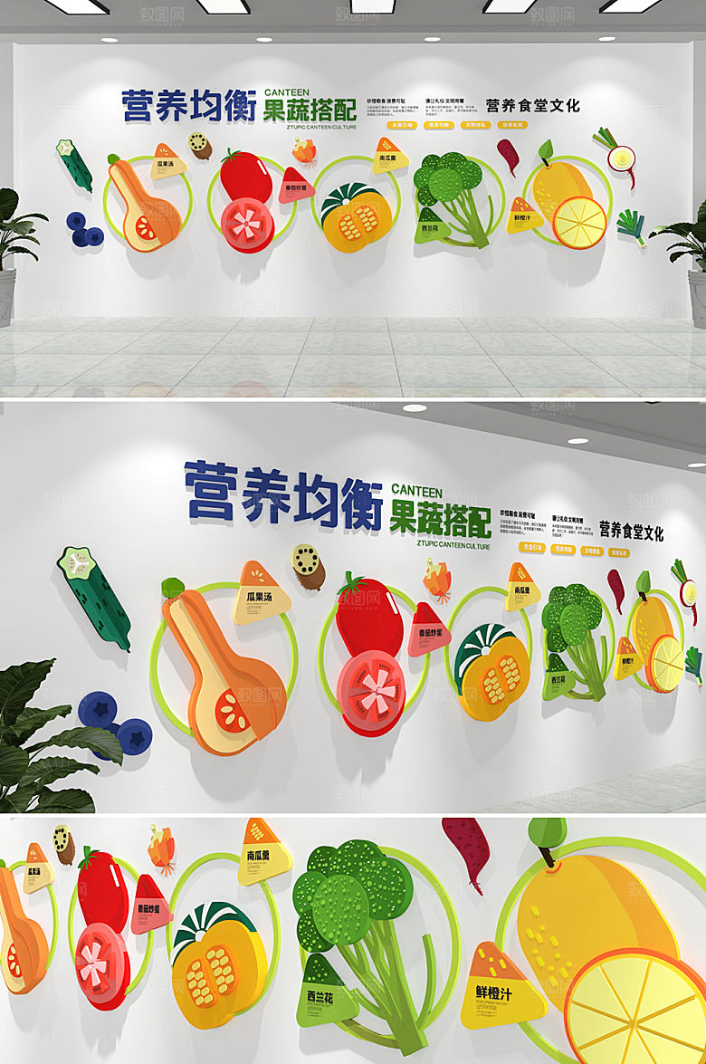3d食品安全食堂餐饮企业文化墙设计