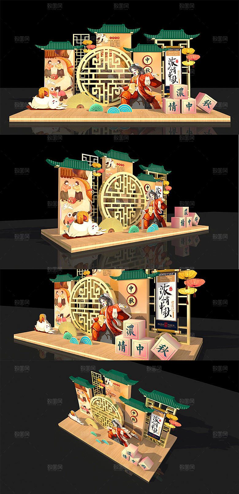 嫦娥古风创意中秋节美陈