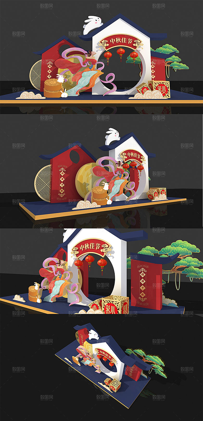 中秋佳节美陈门头设计拱门