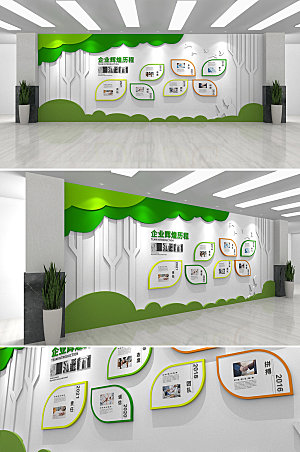 绿色企业发展历程文化墙设计