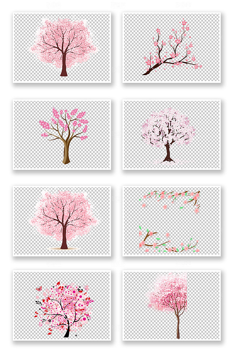 粉色樱花节免扣素材png元素