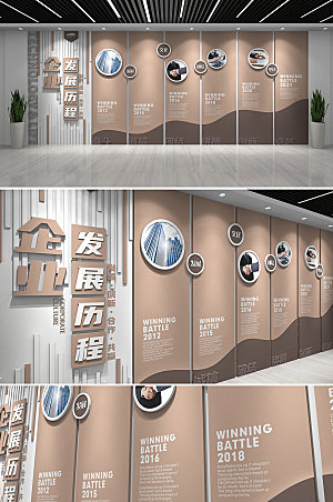 现代企业公司发展历程文化墙设计