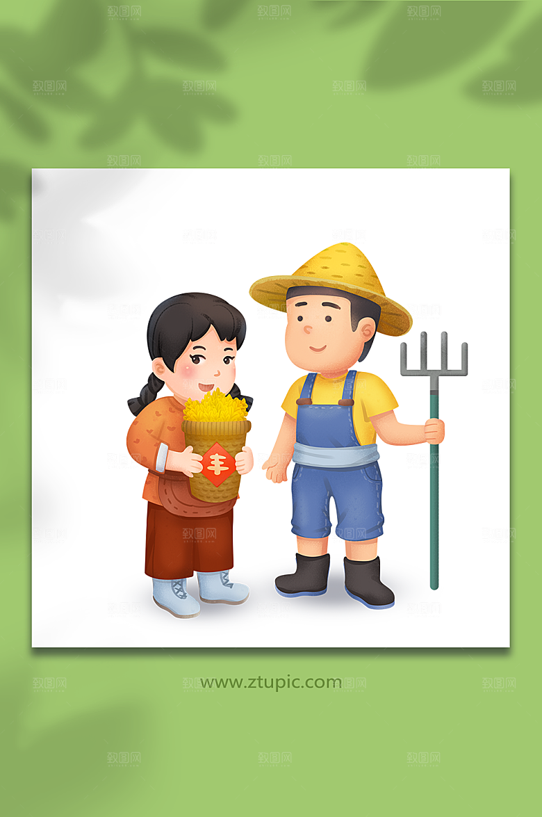 新农村乡村振兴战略插画丰收