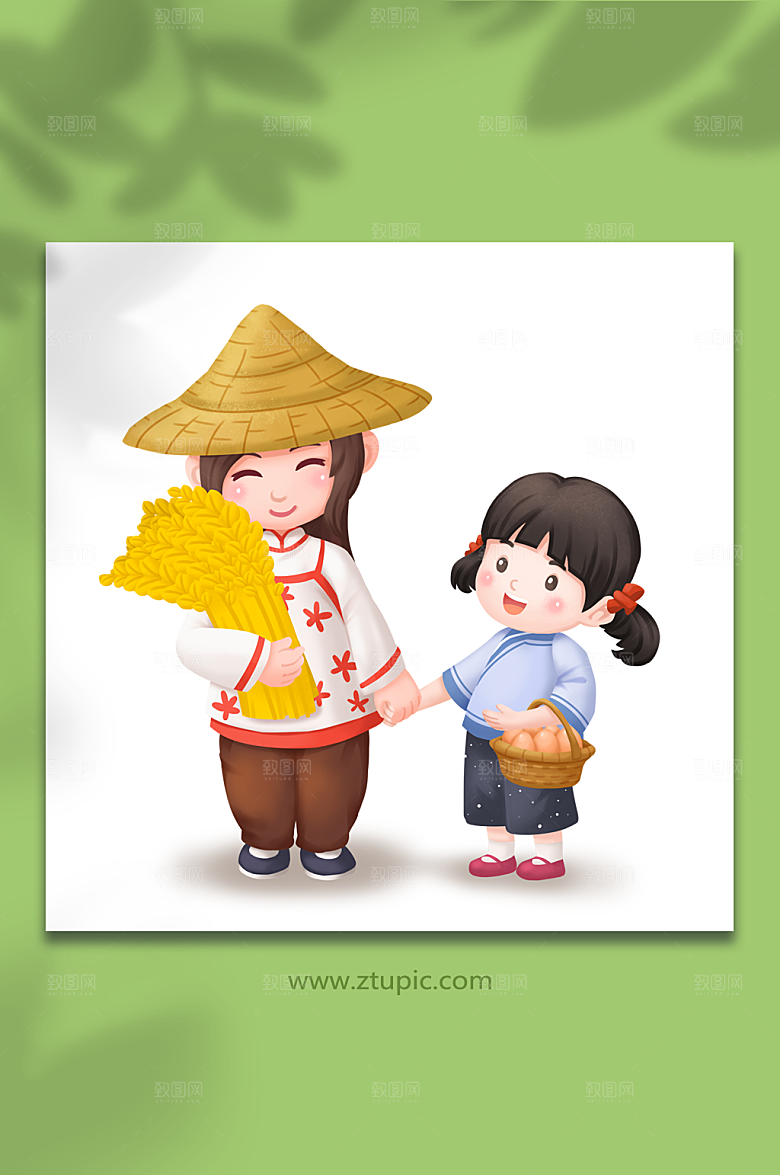 新农村乡村振兴战略农民插画