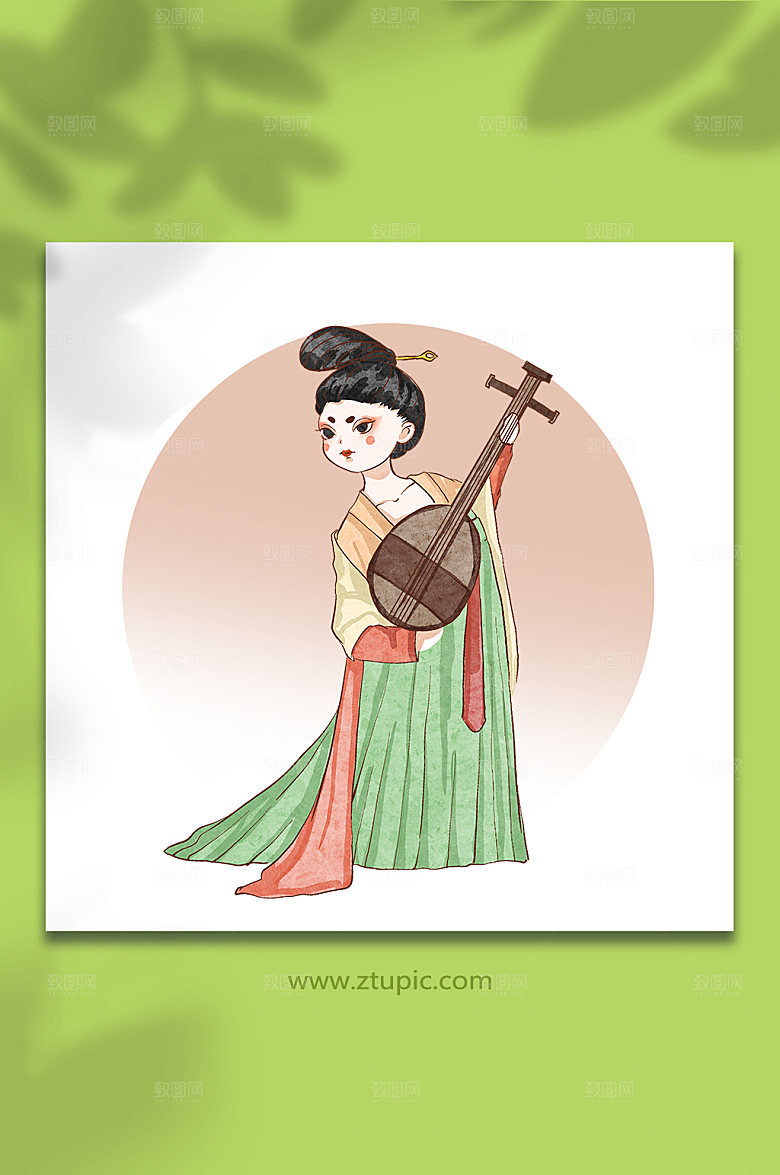 仕女图古风文化汉服唐朝插画