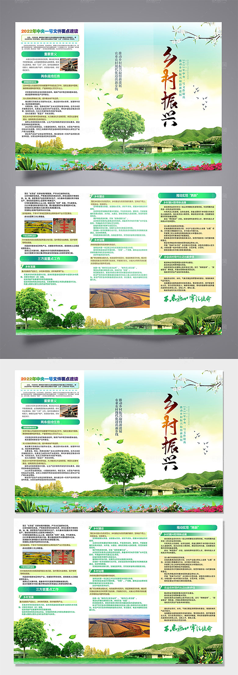 战略乡村振兴中央一号文件党建展板