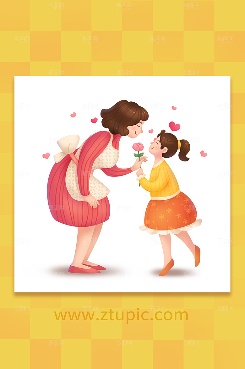 母亲节妈妈物插画设计