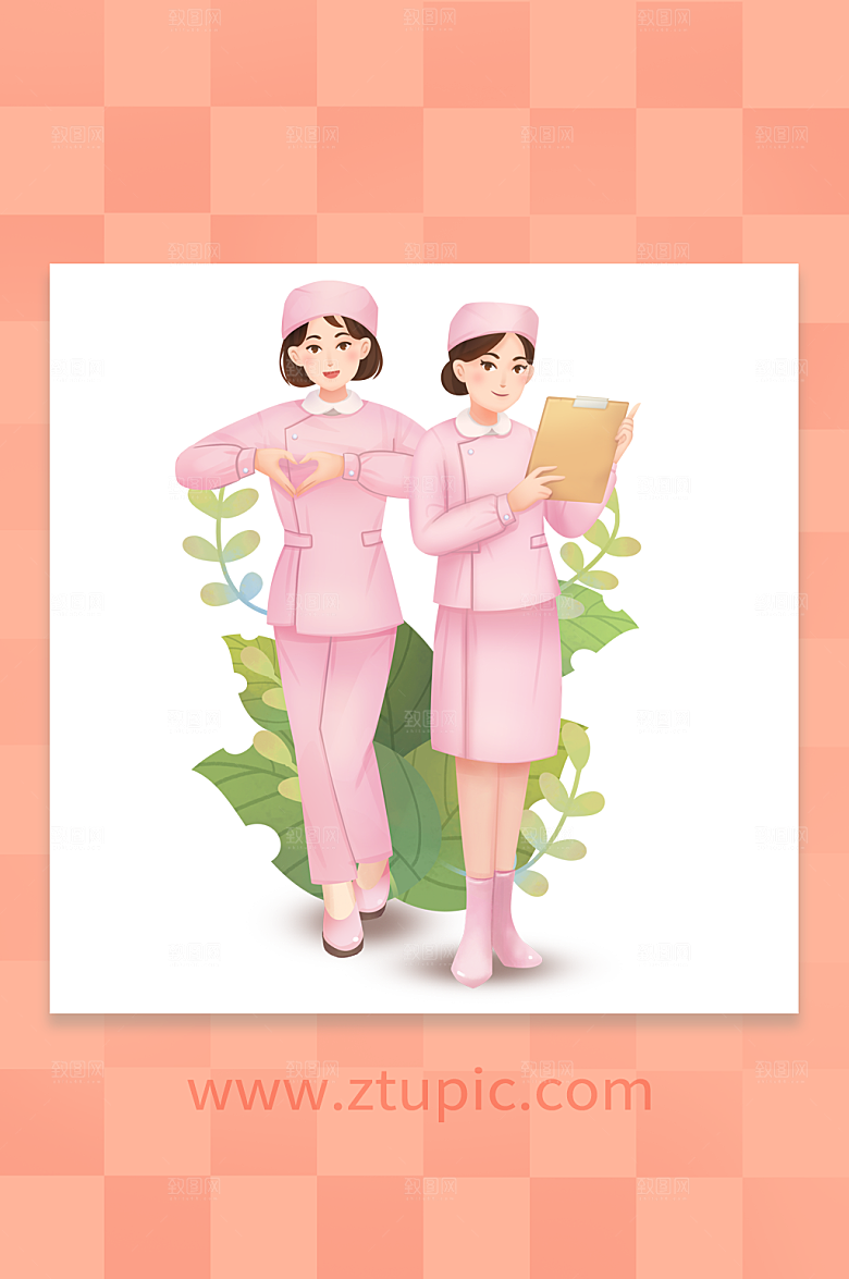 护士节健康人物插画