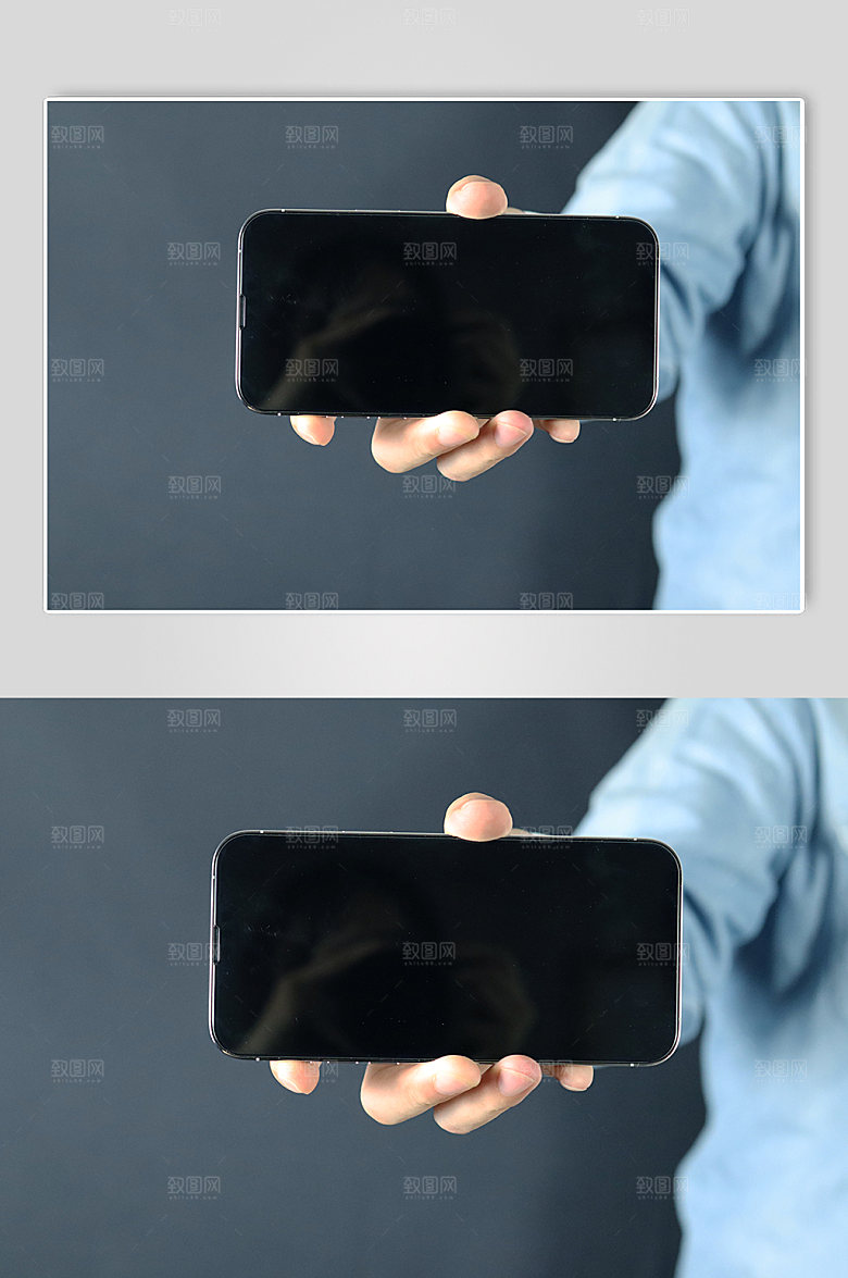 现代手拿手机样机图片设计
