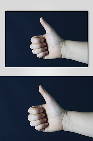 大拇指照片鼓励手势摄影图设计