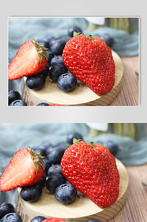 简体橙子草莓蓝莓水果图片