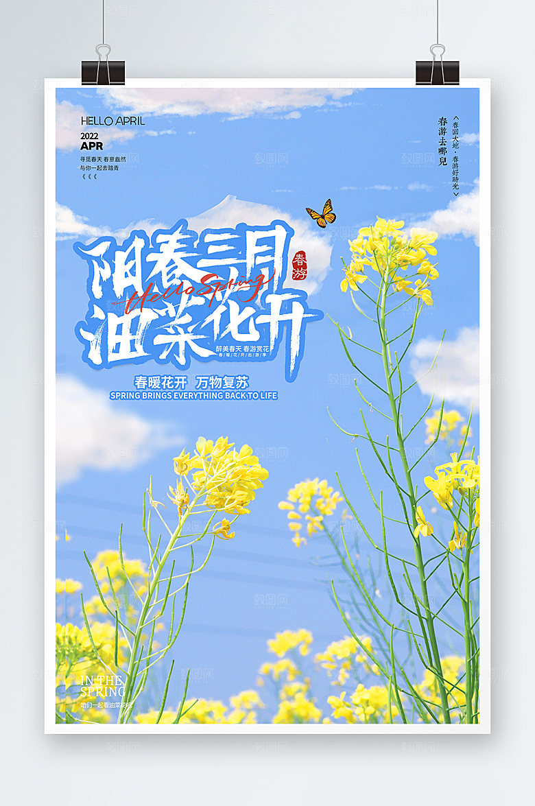 阳春三月油菜花来开海报
