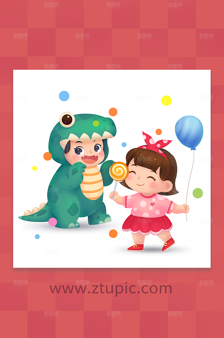 儿童节六一节人物插图