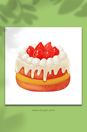 草莓蛋糕甜品糕点元素设计