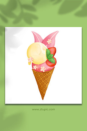 冰激凌甜品清凉元素设计