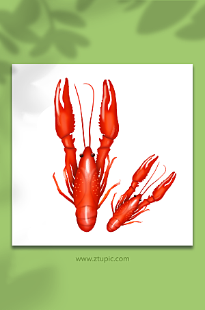 红色麻辣小龙虾元素设计