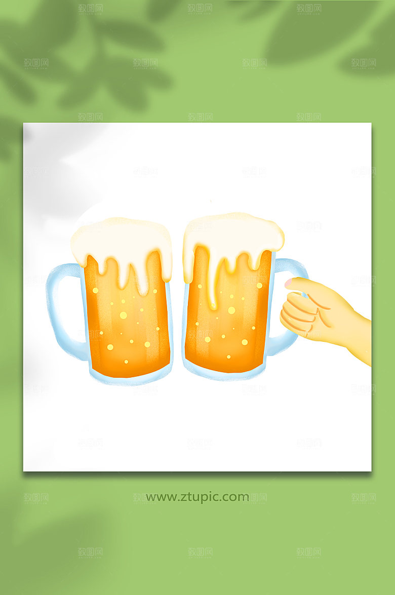 饮品啤酒插画元素设计