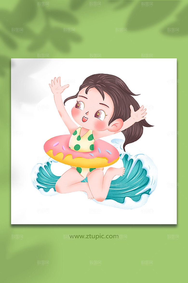 运动人物可爱夏季插画