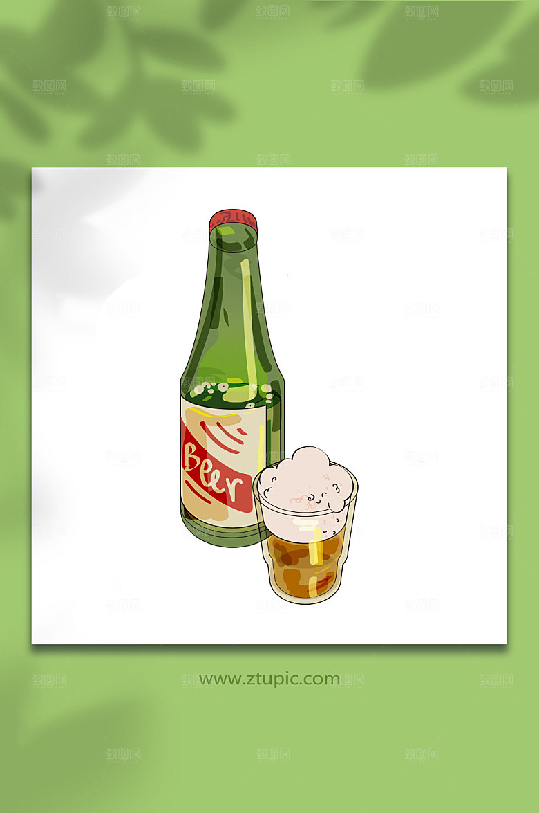 美食元素啤酒插画