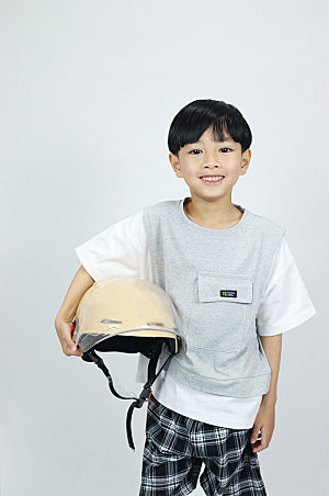 安全头盔男孩学生人物摄影照