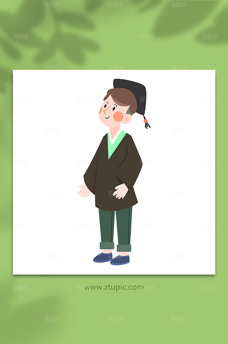 原创大学毕业季人物元素