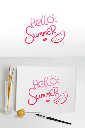 夏季英文主题字夏天字体设计