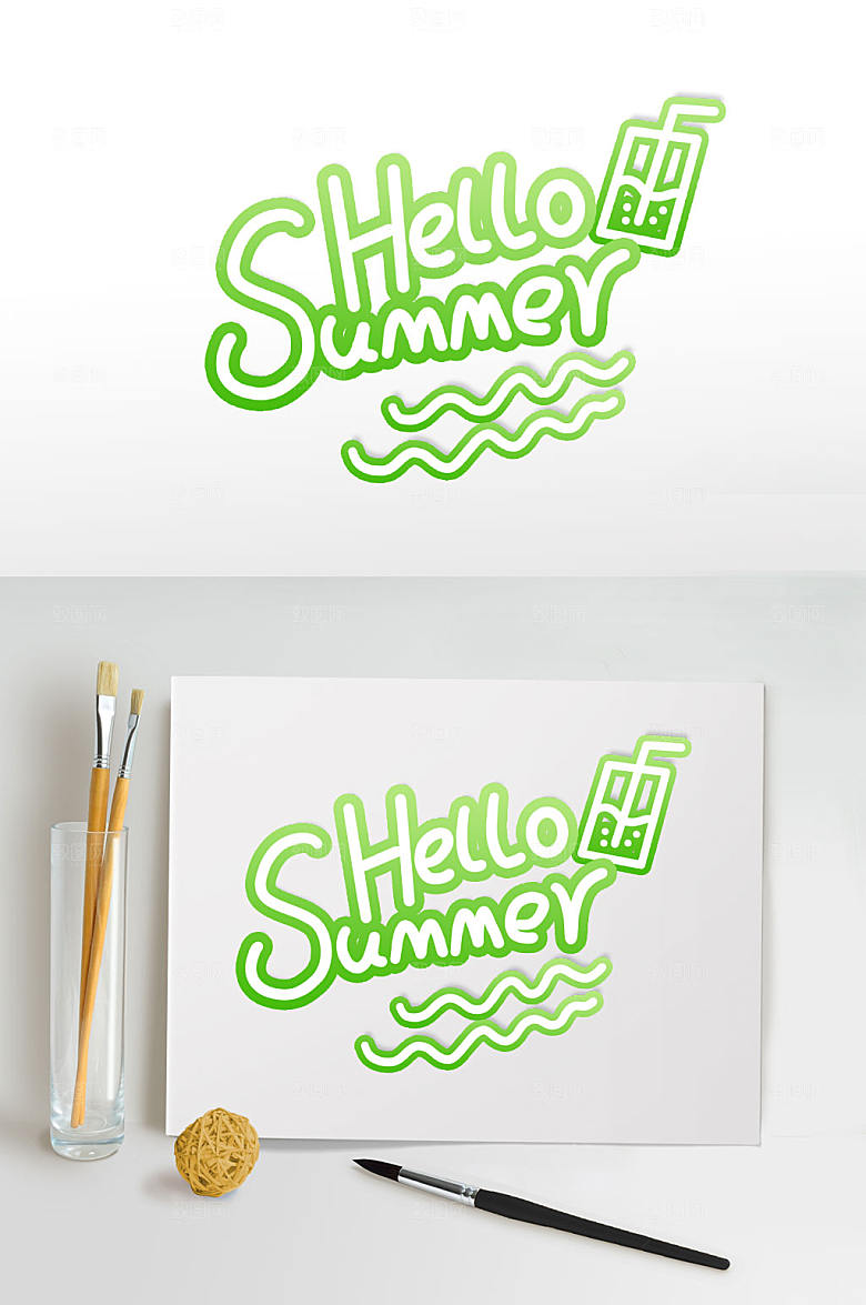 夏季英文主题字夏天字体设计