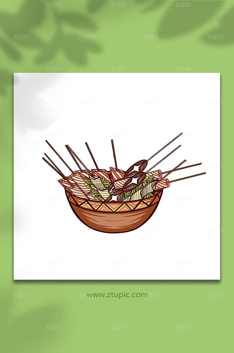 火锅国潮风夏季美食免抠元素