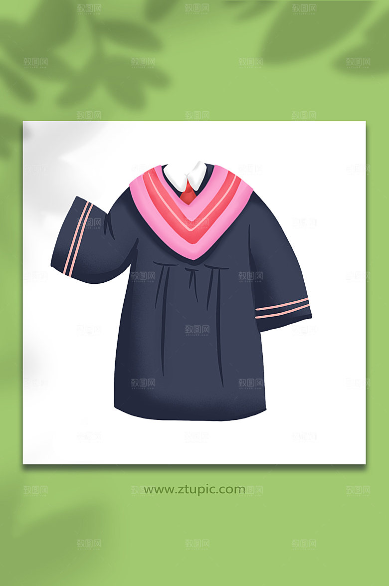 可爱卡通毕业学士服免抠元素