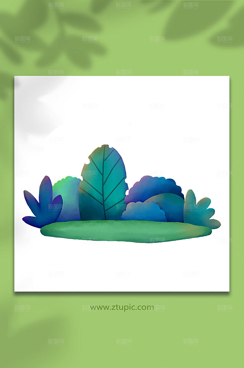 草地植物绿色插画背景