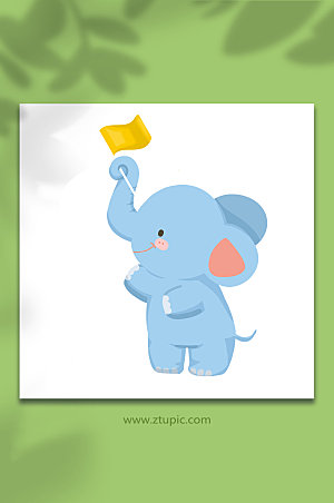 大象动物元素插画设计