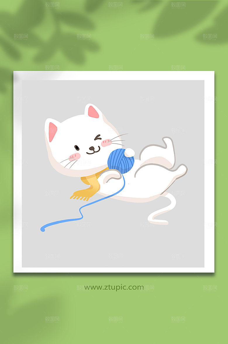 宠物猫元素插画设计