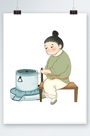 茶文化蒸压插画设计