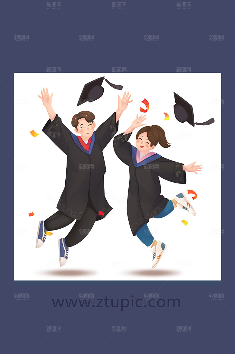 毕业庆典学生插画设计