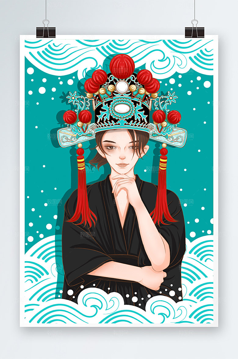 国潮人物男生插画设计