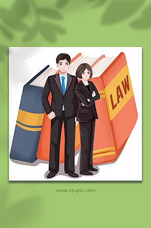 律师全国律师咨询日人物插画设计