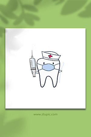牙齿口腔治疗插画设计