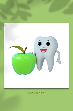 爱护牙齿C4D模型免抠元素